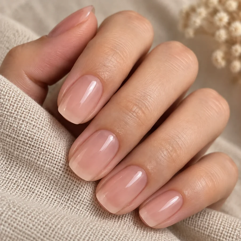 Pink-Beige Soap Nails