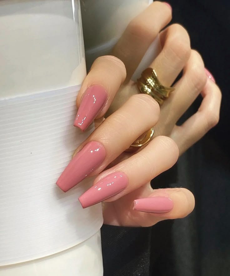 Pink Coffin Nails