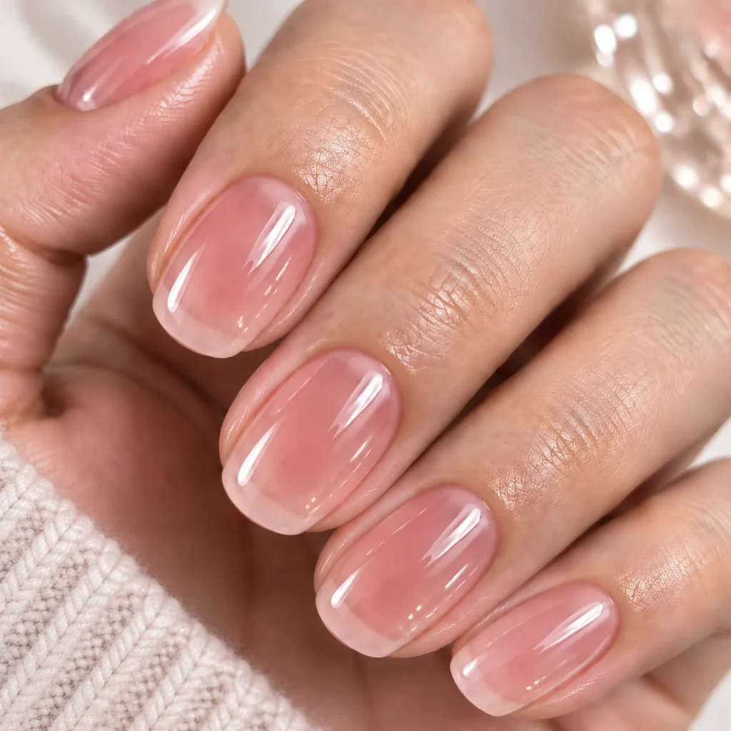 Pink Soap Nails With Extra Shine