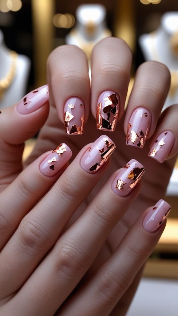Pink and Copper Foil Accent