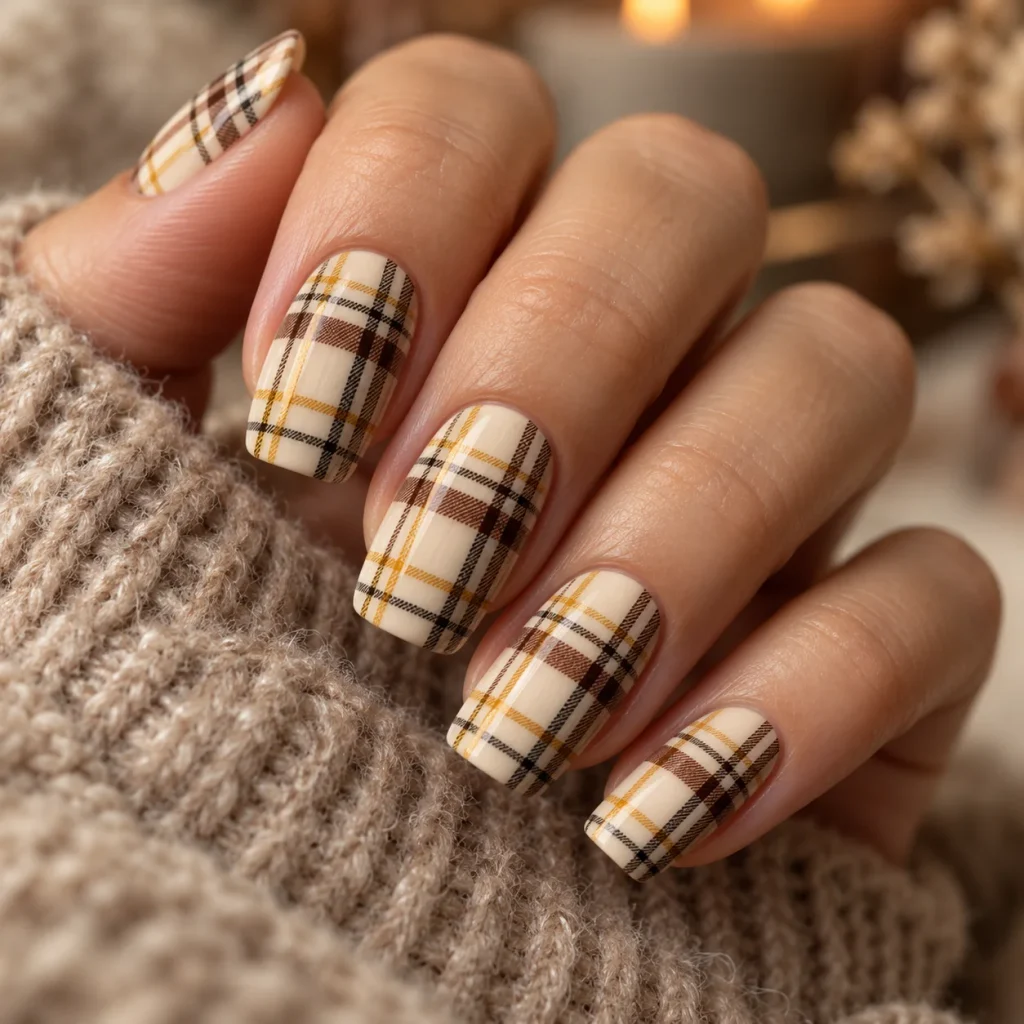  Plaid Thanksgiving Nails