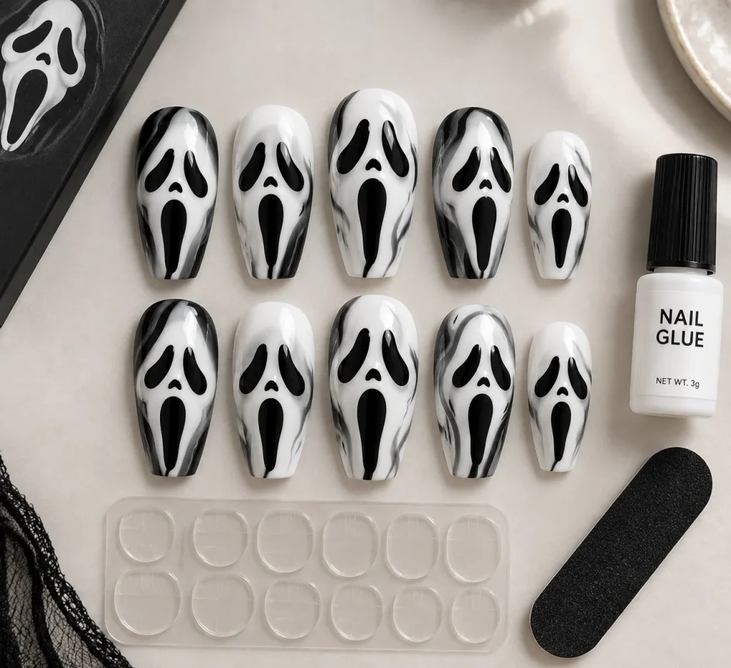 Press-On Ghost Face Nails