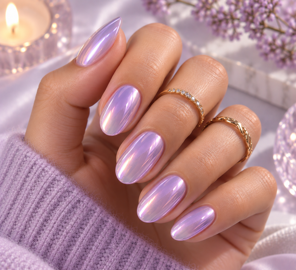 Purple Chrome Glazed Nails