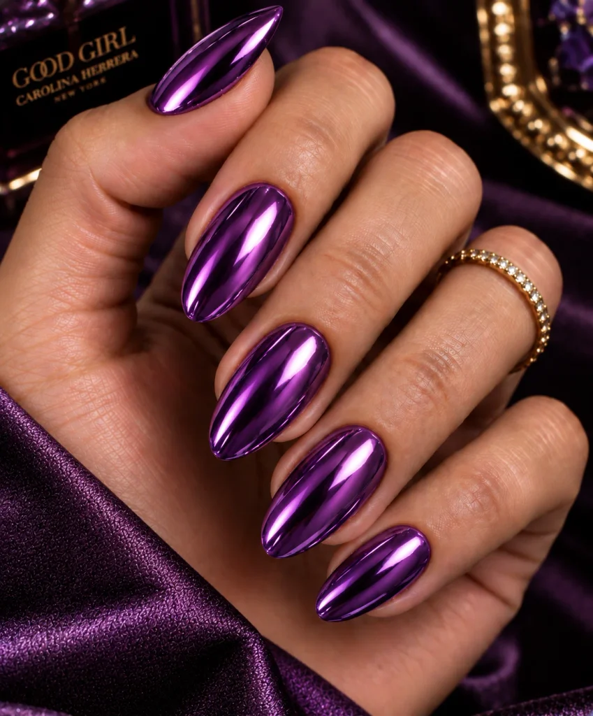 Purple Chrome Nails