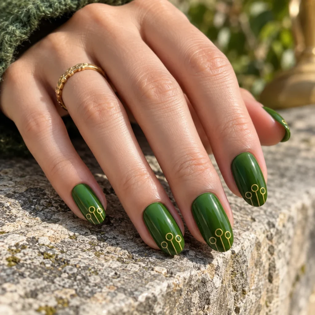 Quidditch Pitch Green with Gold Hoops