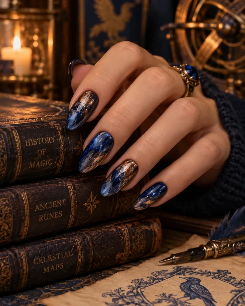 Ravenclaw Blue and Bronze Marble