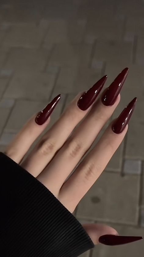 Red Stiletto Nails Baddie