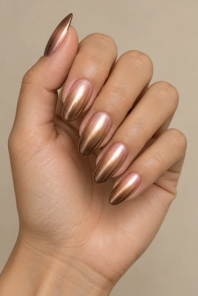 Rose Gold to Bronze Ombre Chrome 
