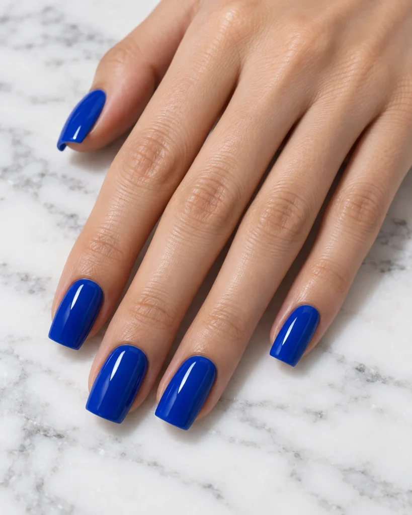 Royal Blue Square Nails 