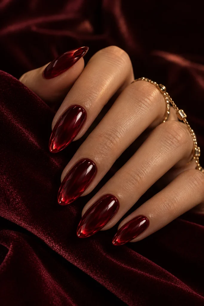 Ruby Red Jelly Nails