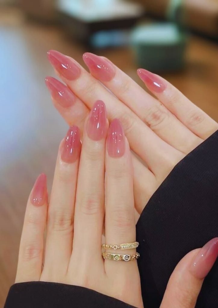 Sheer Pink Jelly Nails