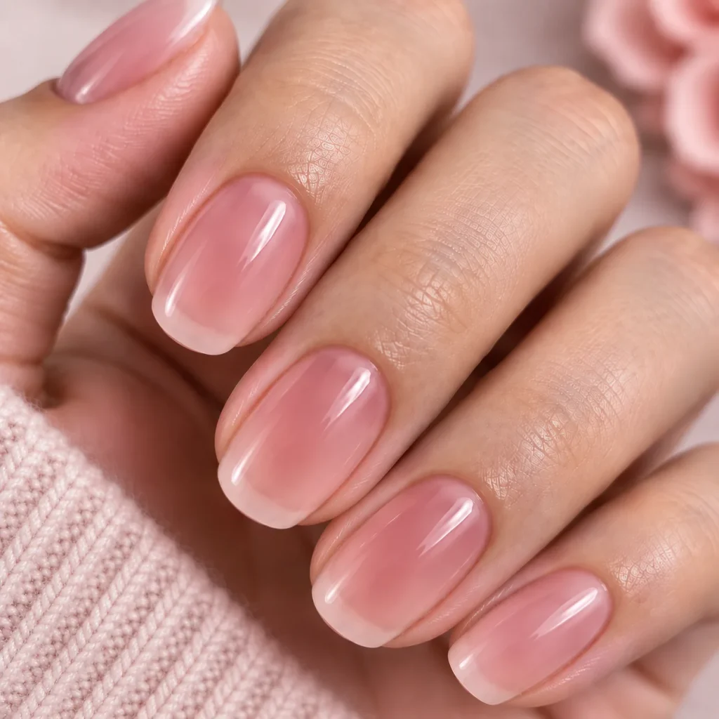 Sheer Rosewater Soap Nails
