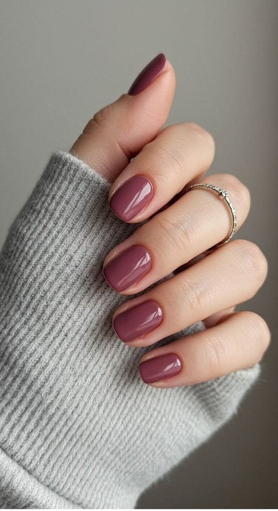 Short Square Mauve Nails