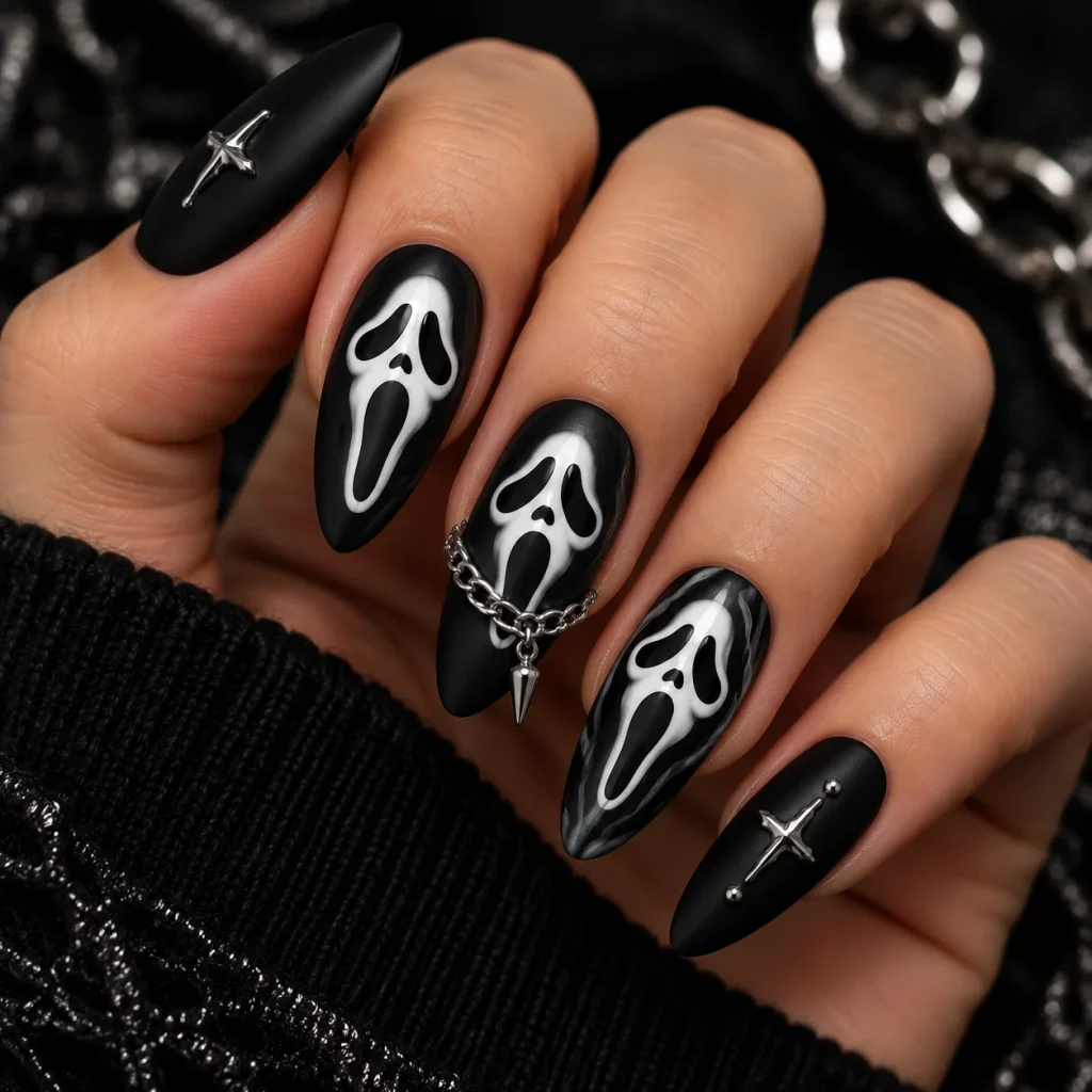 Silver Chain Accent Ghost Face