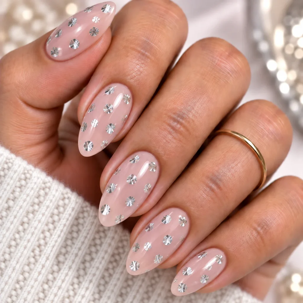 Silver Foil Dots on Sheer Base