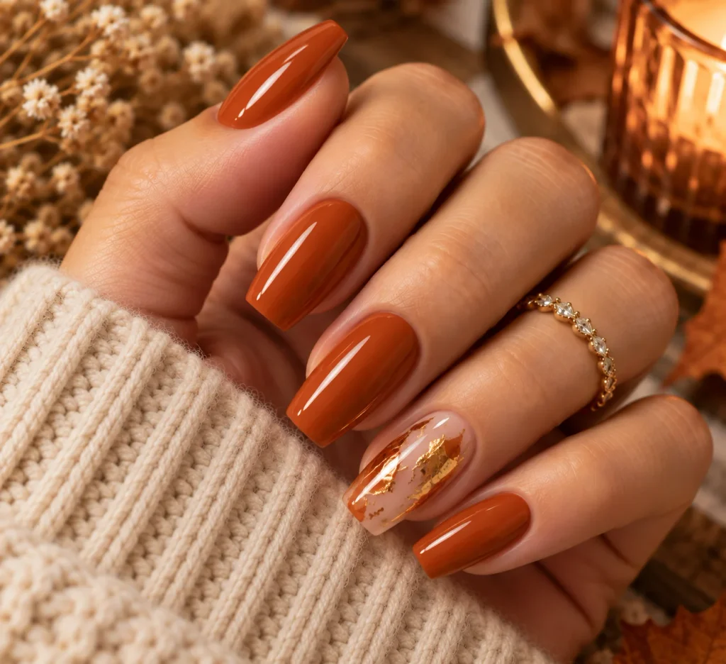 Single Accent Nail Thanksgiving Nails