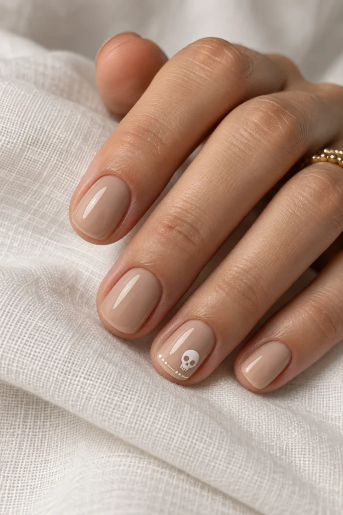 Skull Dot Minimal Nails