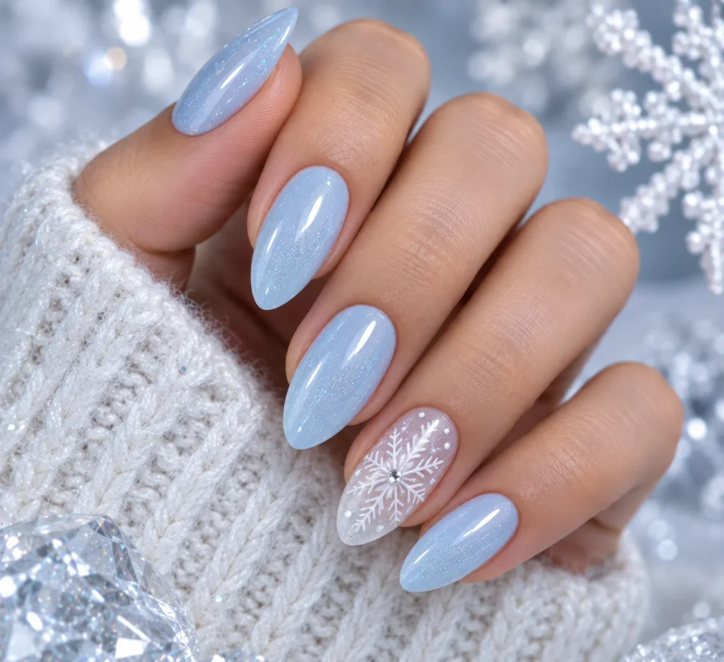 Snowflake Accent Nails