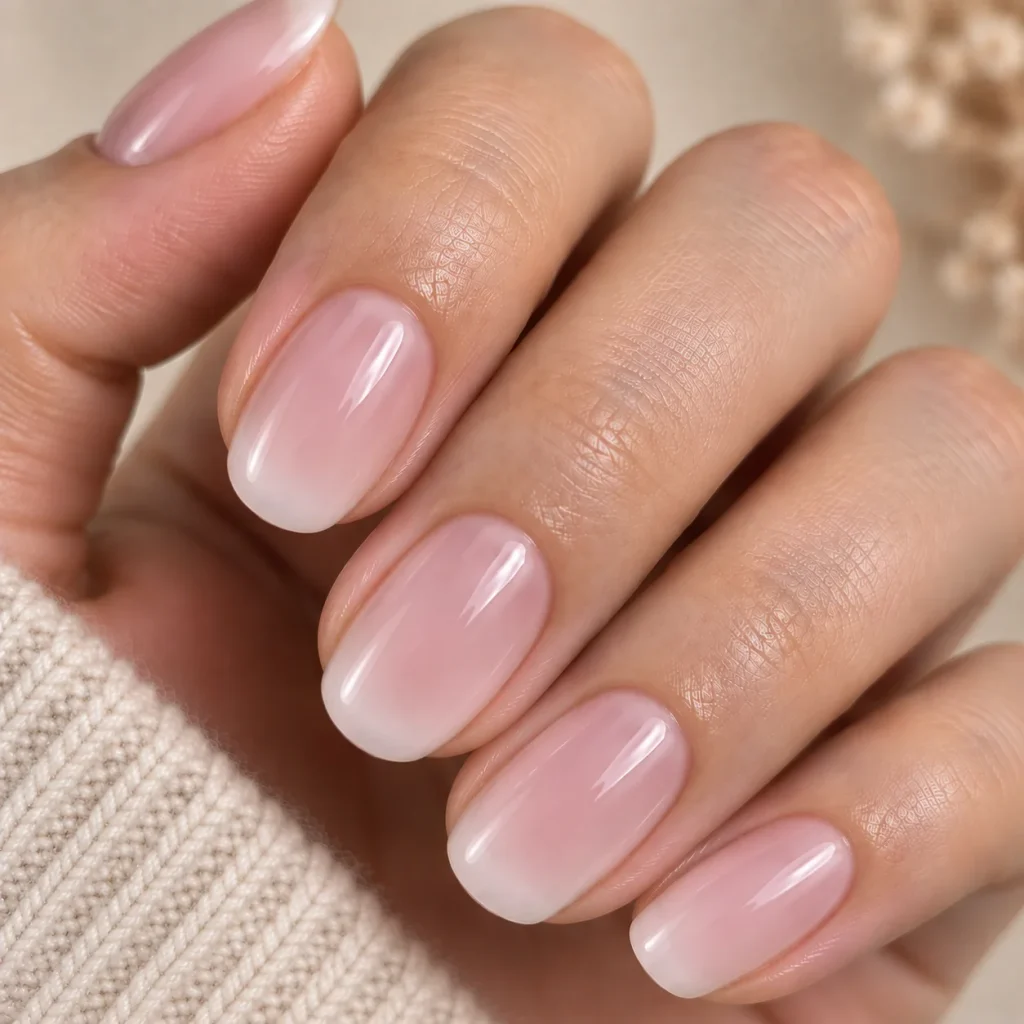 Soap Nails With a Milky Veil