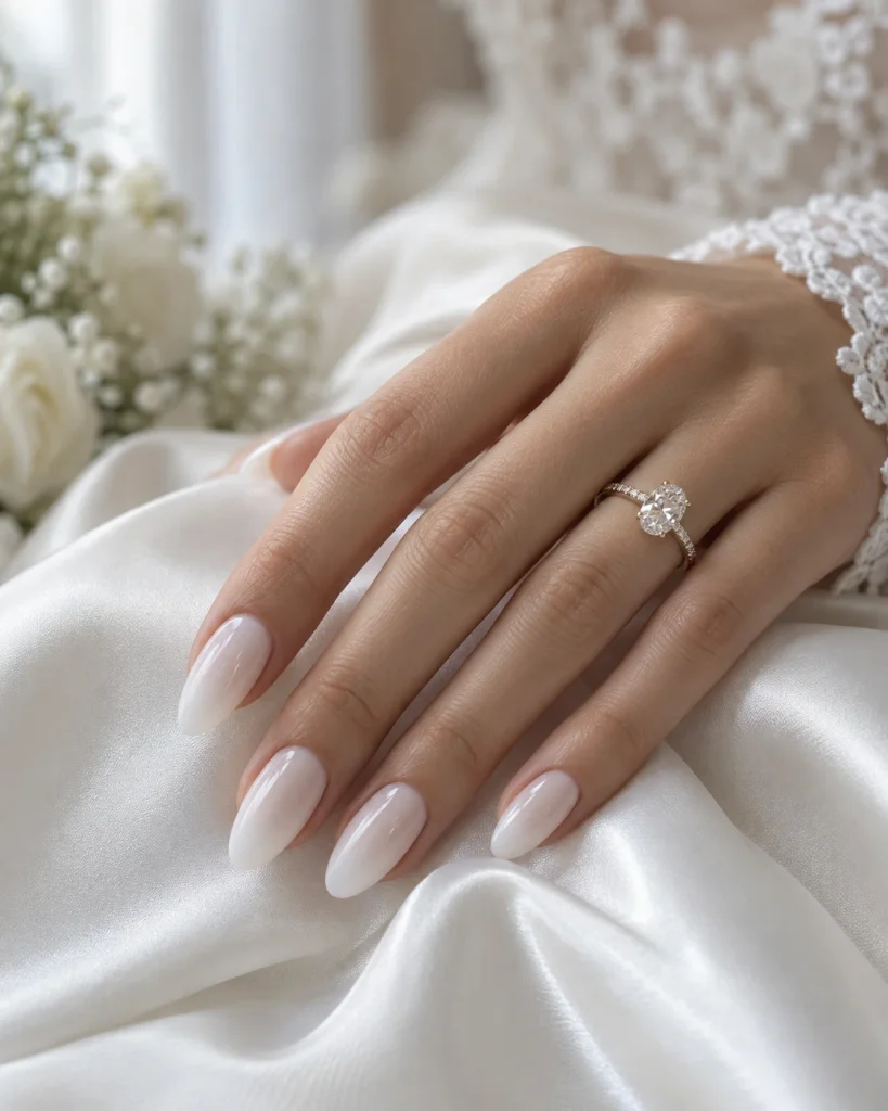 Soft Milky White Nails