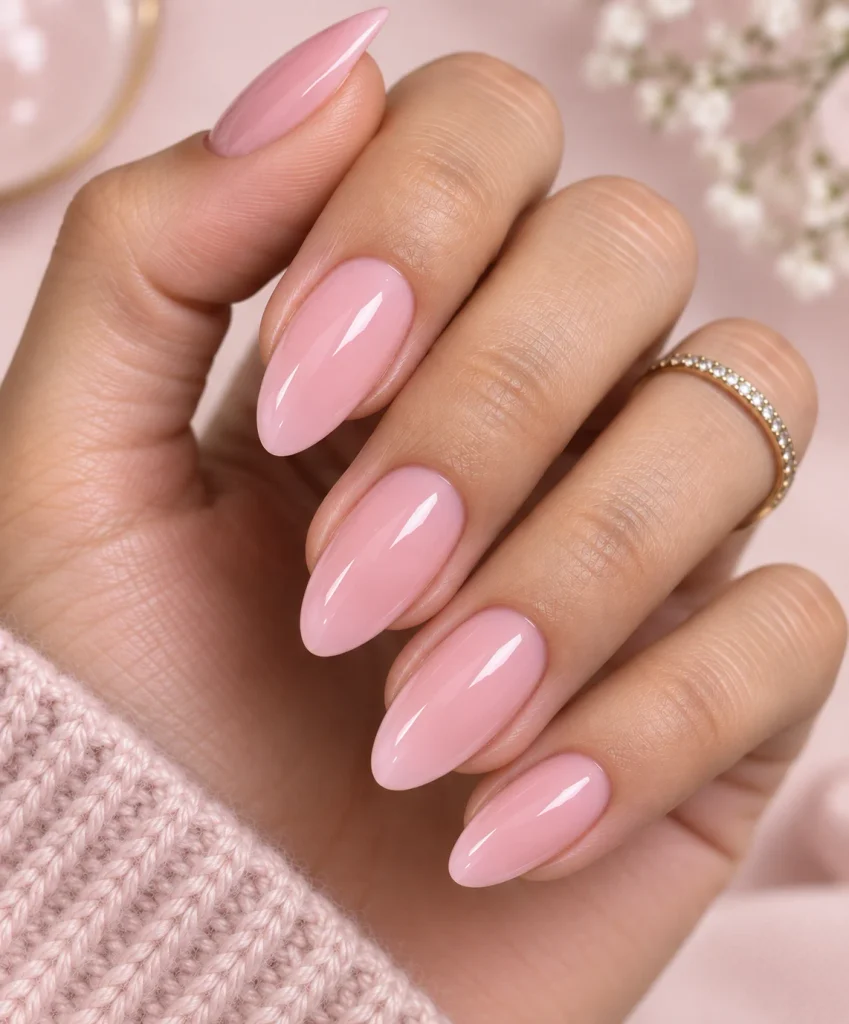 Soft Pink Almond Nails