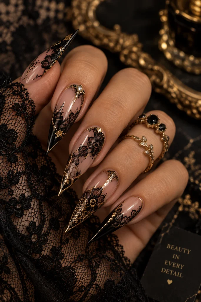 Stiletto Shape Lace Design