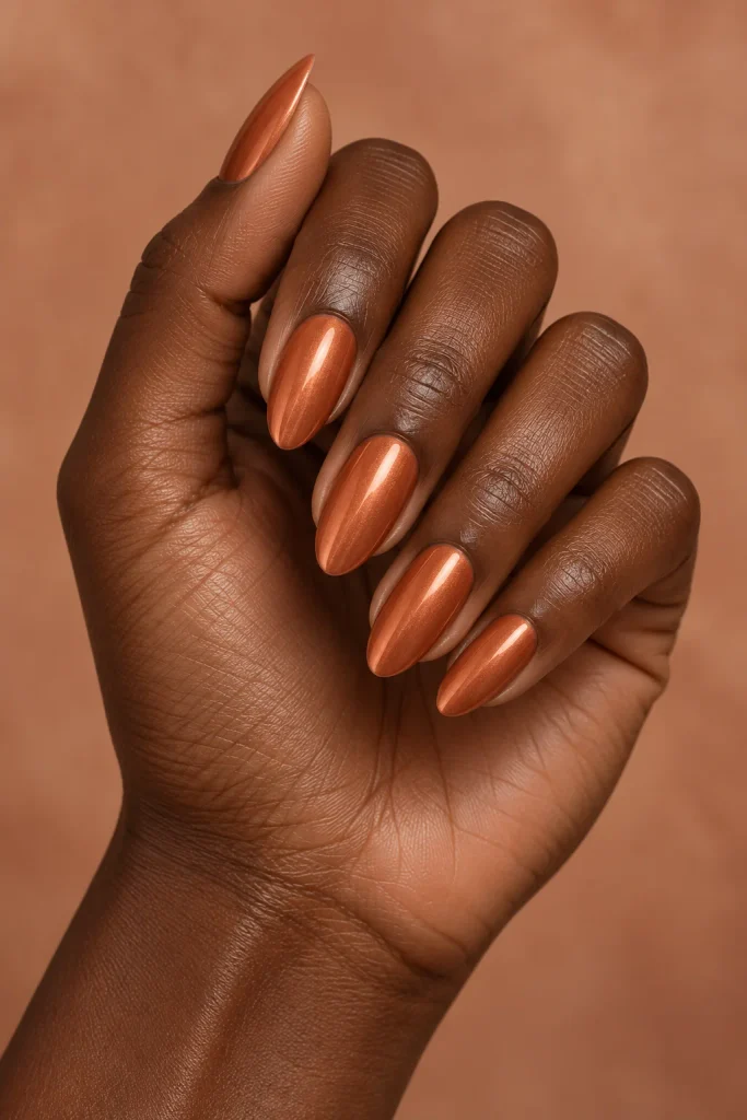 Terracotta Chrome Nails 