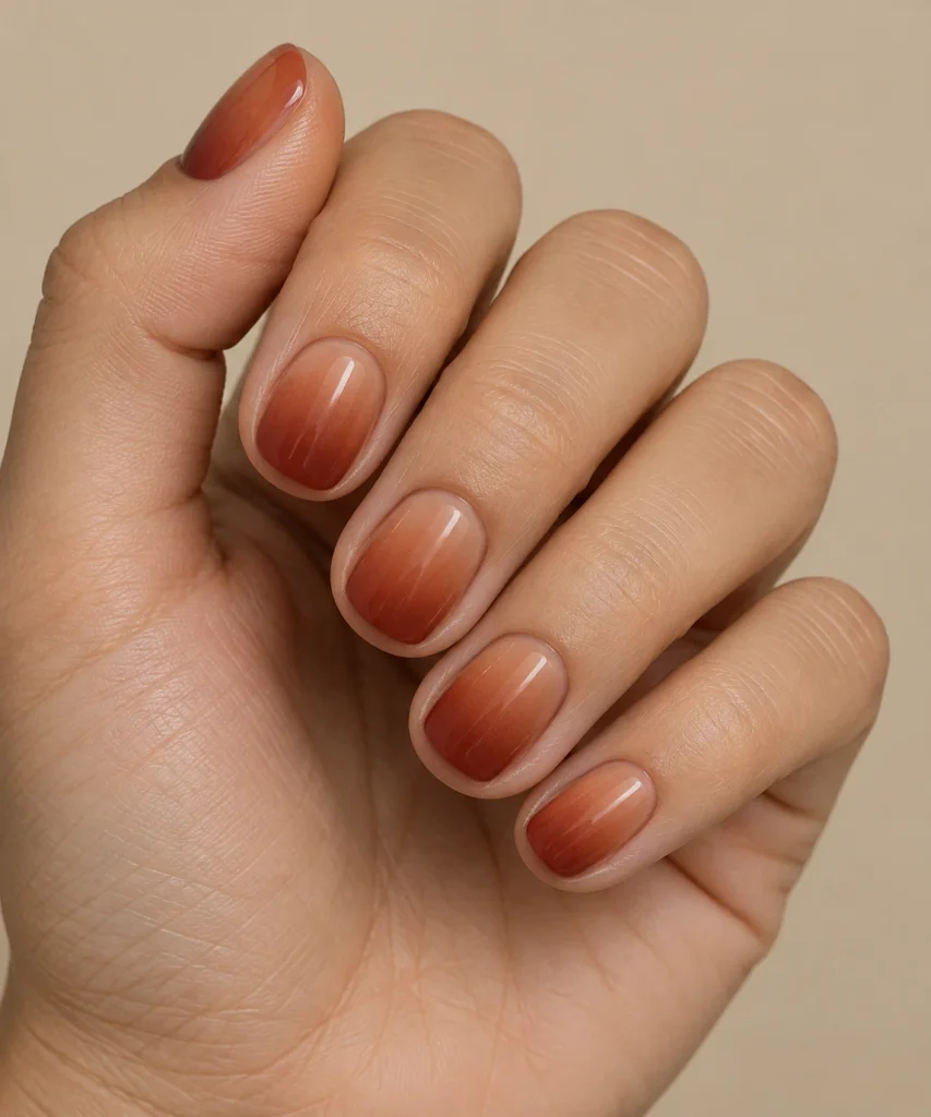Terracotta Ombre Nails
