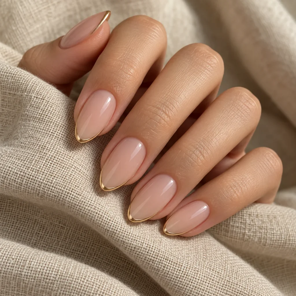 Thin Gold Line French Tip