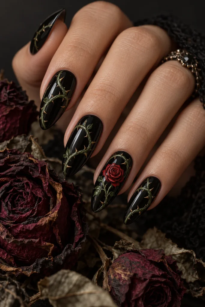 Thorn and Rose Nails