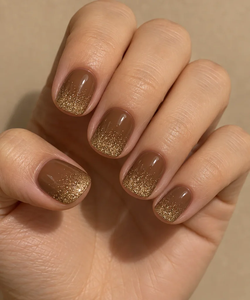 Toffee Brown Glitter Ombre