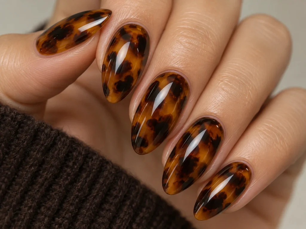  Tortoiseshell Thanksgiving Nails