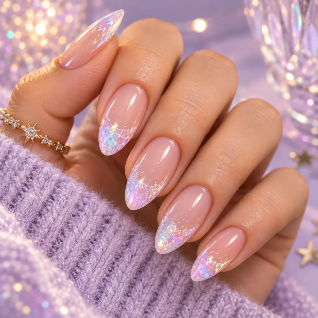 Unicorn Hair Shimmer French Tip