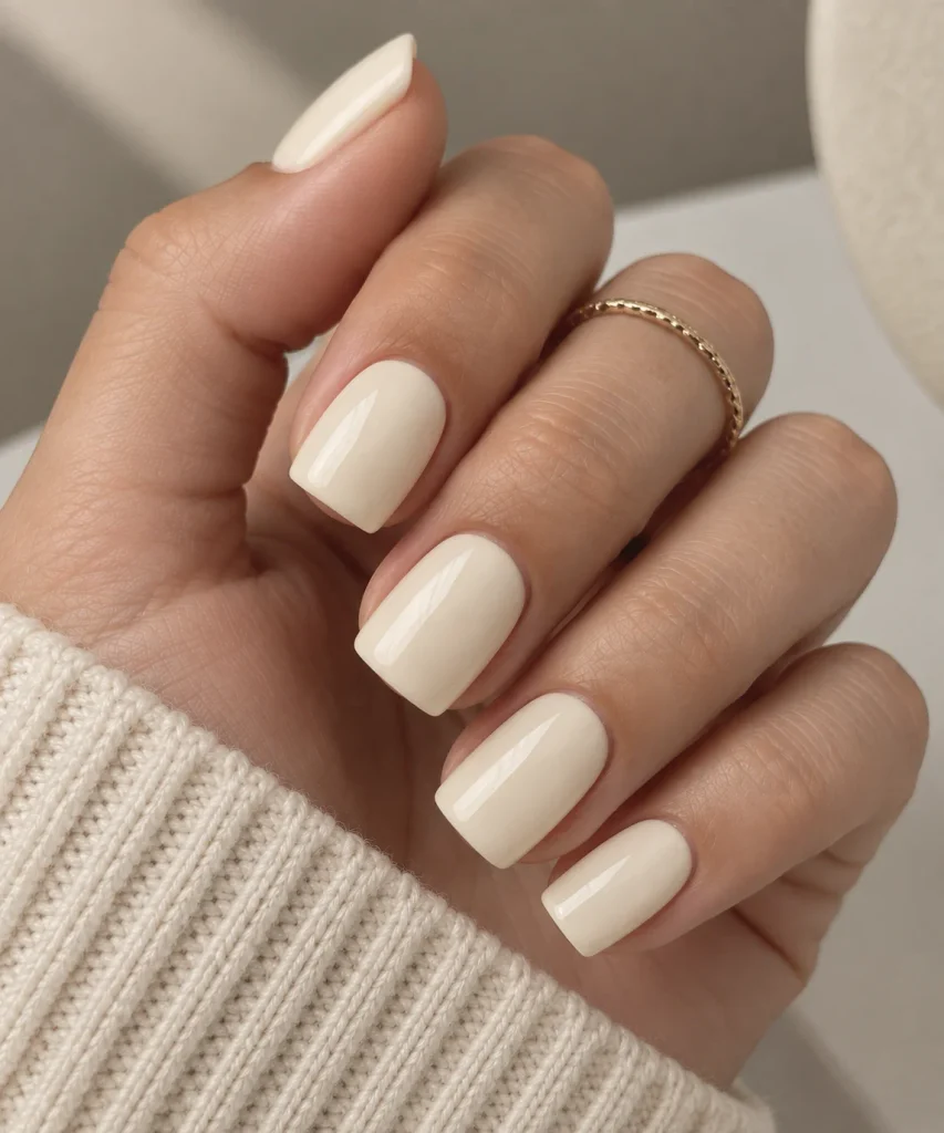 Vanilla Cream Square Nails