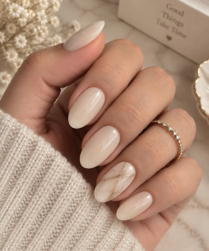 Vanilla With a Single Accent Nail