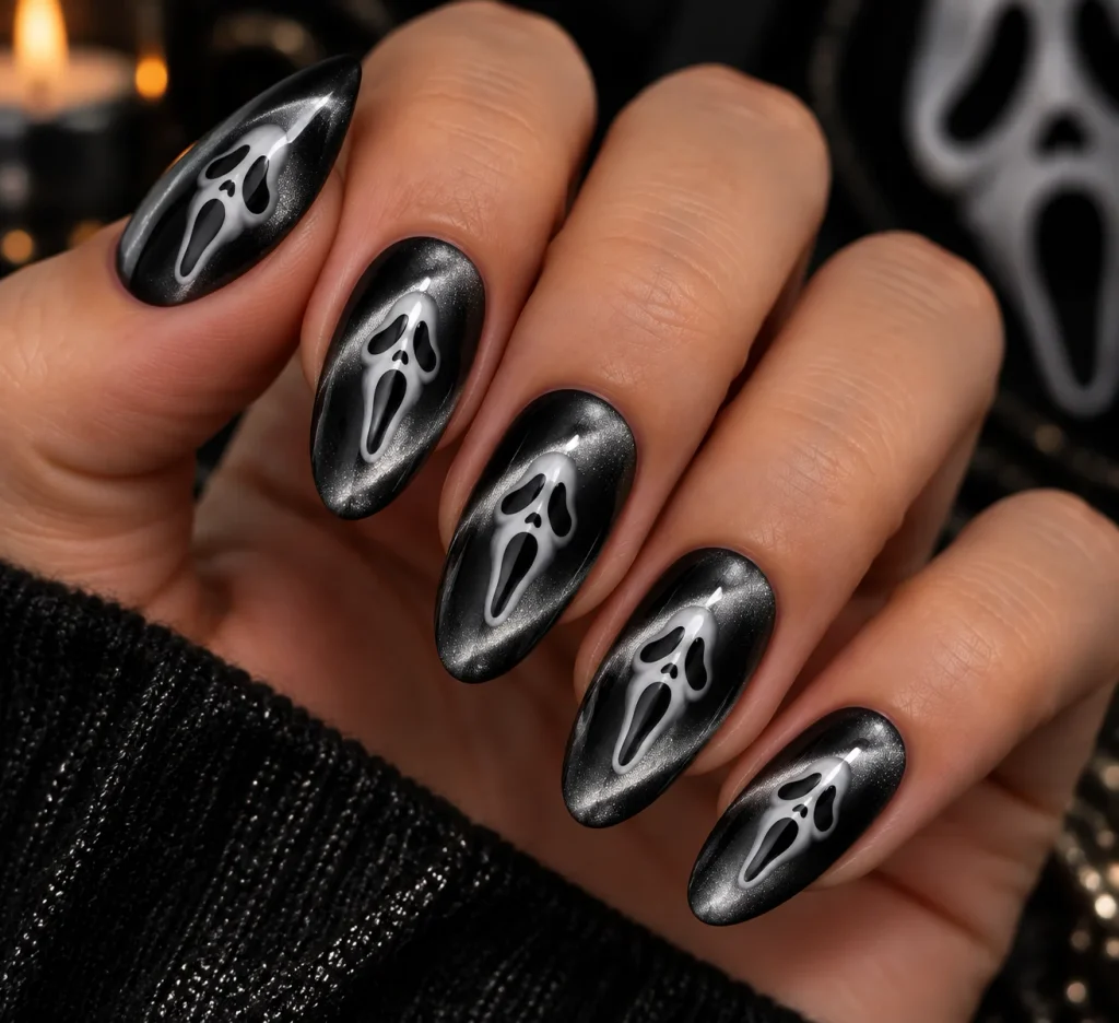 Velvet Cat-Eye Ghost Nails