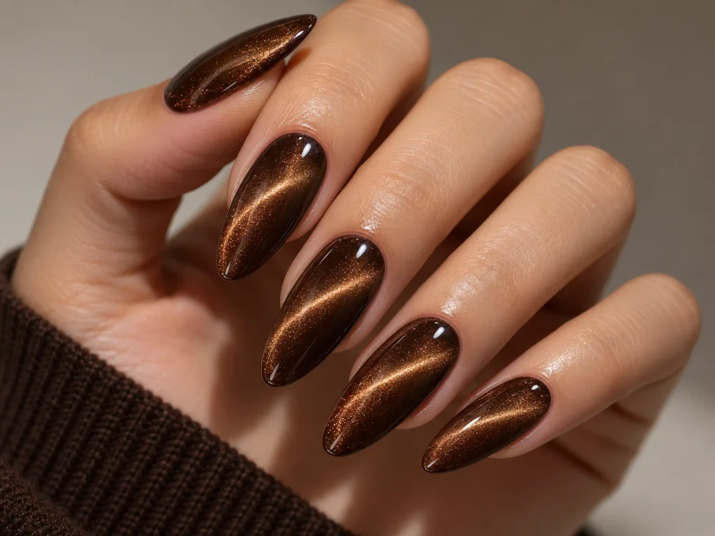  Velvet Cat-Eye Thanksgiving Nails