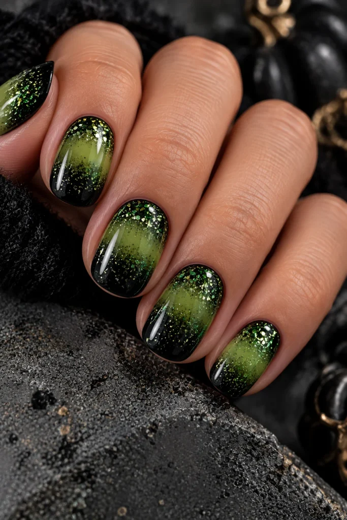 Zombie Green Glitter Gradient