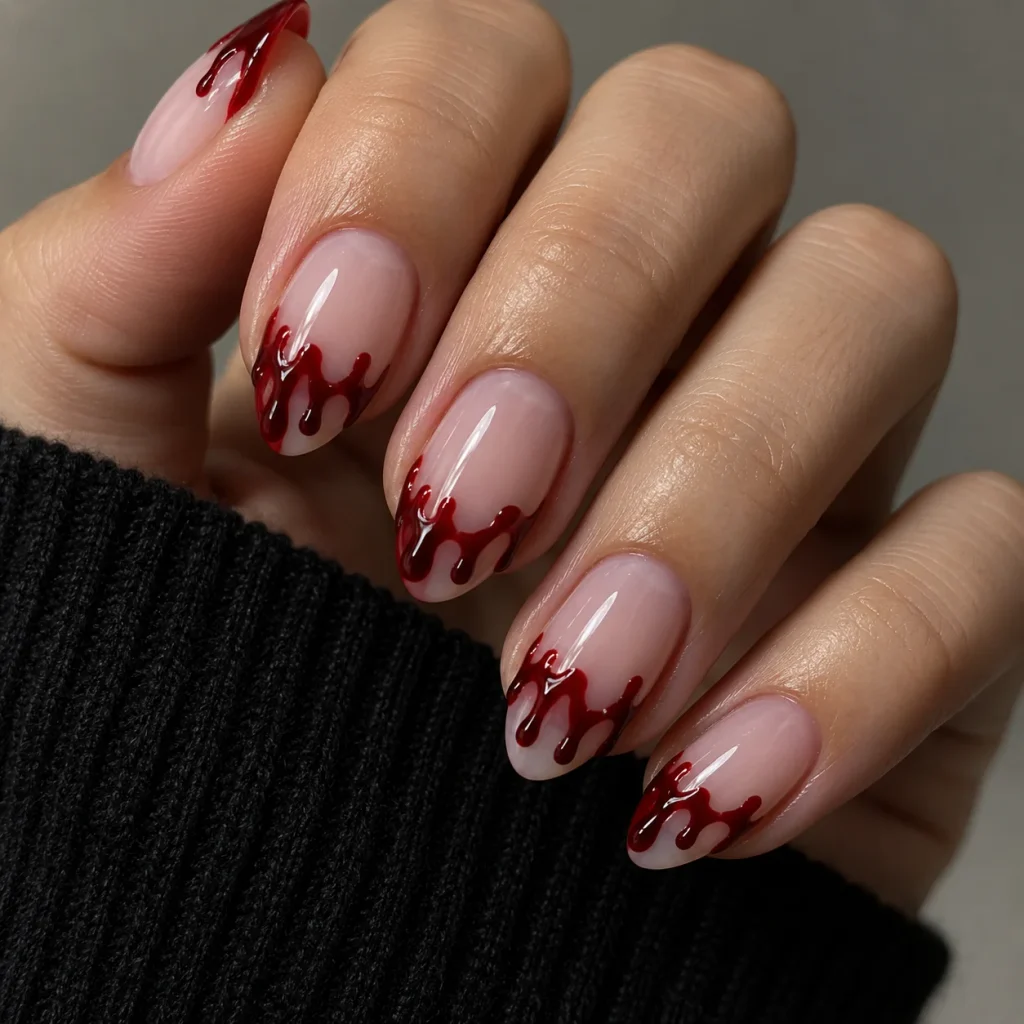 Blood Drip French Tips