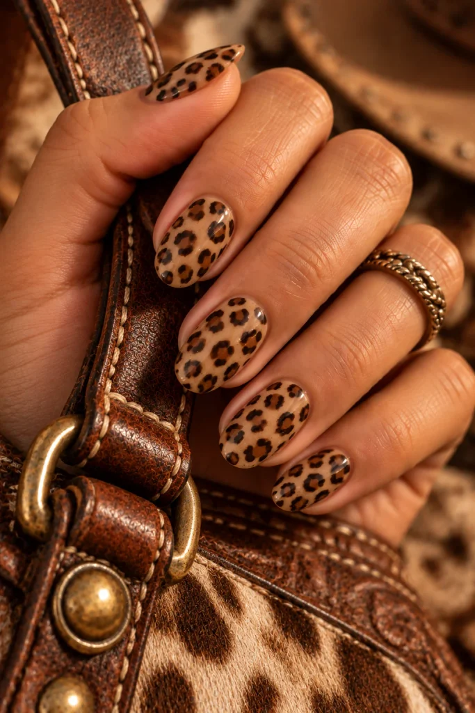  Brown Leopard Nails