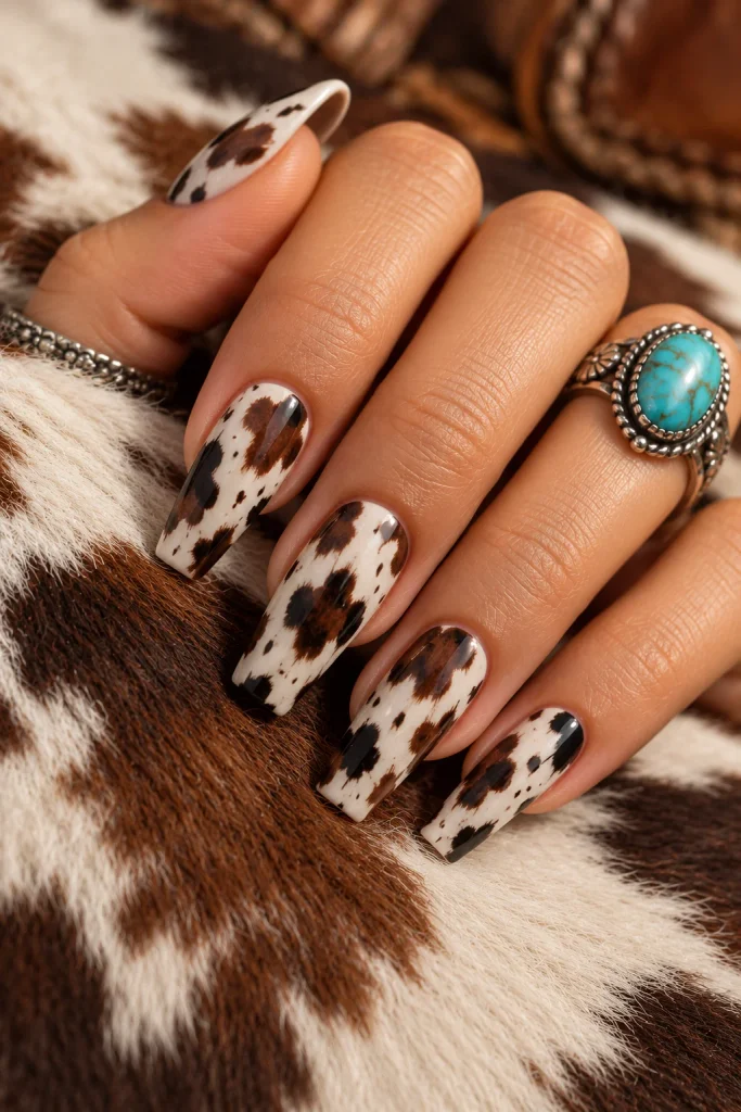 Cowhide Print Nails