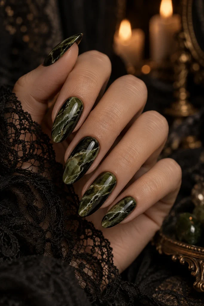 Olive and Black Marble