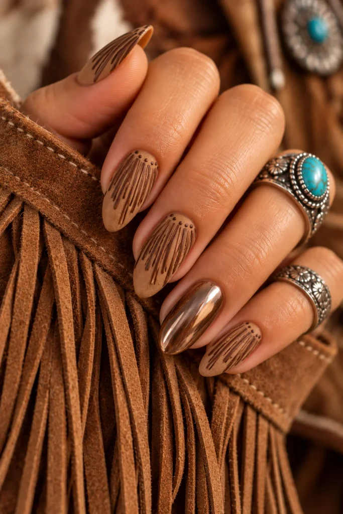 Painted Fringe Nails