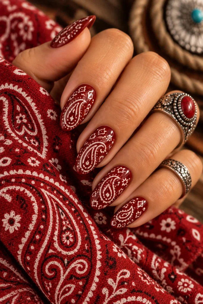 Paisley Bandana Nails