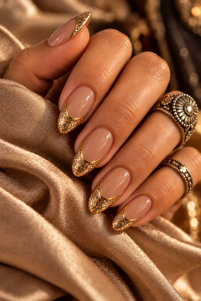  Rodeo Gold Glitter French
